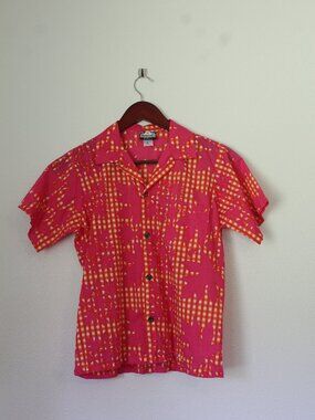 Boy's Manuheali'i Gingham button-up size Large